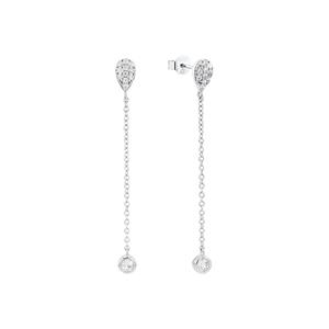 Amor Oorbellen voor dames, 925 Sterling zilver, zirkonia synth.