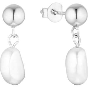 S.Oliver Oorbellen voor dames, 925 sterling zilver, gekweekte zoetwaterparel