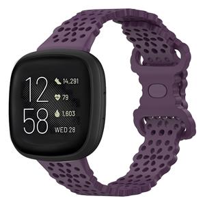 Strap-it Fitbit Versa 3 siliconen bandje met patroon (paars)