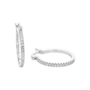 Amor hoepel oorbellen voor dames, 925 Sterling zilver, zirkonia synth.