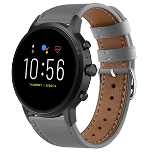 Strap-it Fossil Gen 4 Explorist (HR) bandje leer (grijs)
