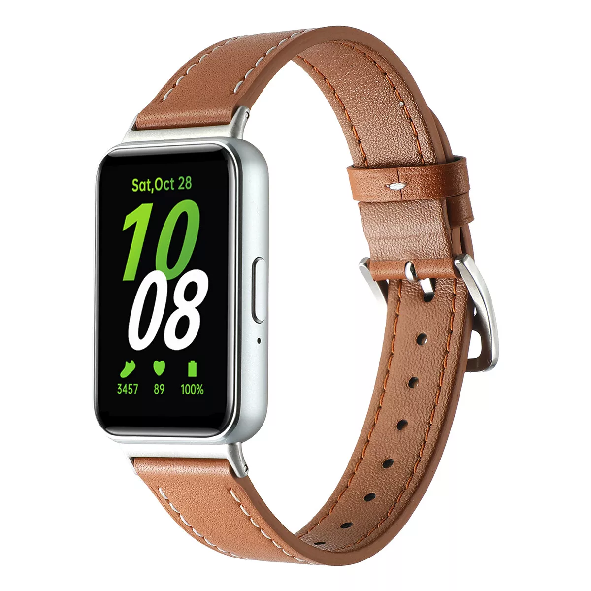 Strap-it Samsung Galaxy Fit 3 leren bandje (bruin)