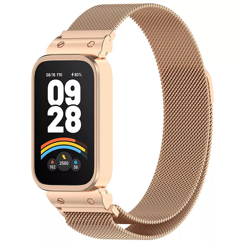 Strap-it Xiaomi Smart Band 9 Active Milanese band (rosé goud)