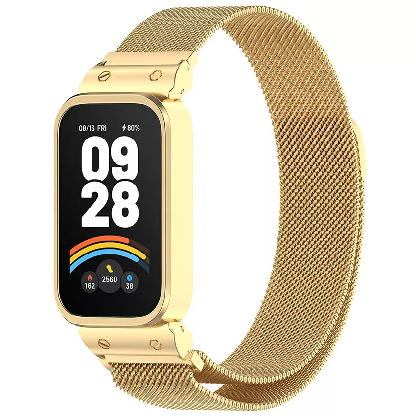 Strap-it Xiaomi Smart Band 9 Active Milanese band (goud)