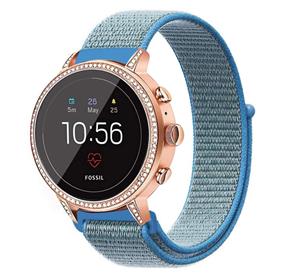 Strap-it Fossil Gen 4 Venture (HR) nylon band (blauw)