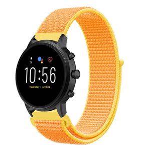 Strap-it Fossil Gen 4 Explorist (HR) nylon band (lichtgeel)