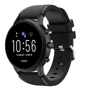 Strap-it Fossil Gen 4 Explorist (HR) siliconen bandje  (zwart)