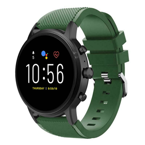 Strap-it Fossil Gen 4 Explorist (HR) siliconen bandje (legergroen)