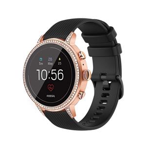 Strap-it Fossil Gen 4 Venture (HR) siliconen bandje (zwart)