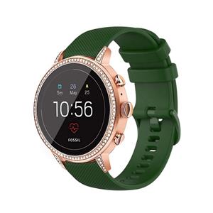 Strap-it Fossil Gen 4 Venture (HR) siliconen bandje (legergroen)