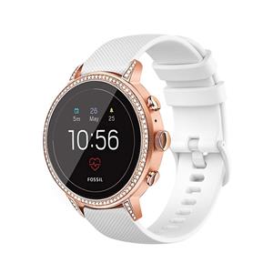 Strap-it Fossil Gen 4 Venture (HR) siliconen bandje (wit)