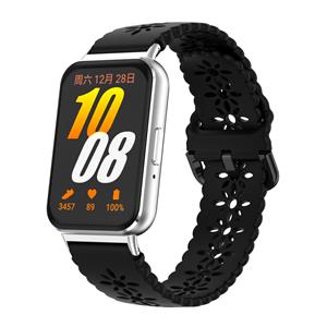 Strap-it Samsung Galaxy Fit 3 siliconen bandje met patroon (zwart)