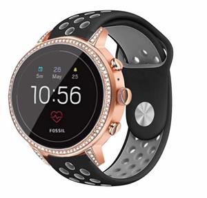 Strap-it Fossil Gen 4 Venture (HR) sport band (zwart/grijs)