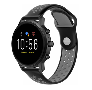 Strap-it Fossil Gen 4 Explorist (HR) sport band (zwart/grijs)