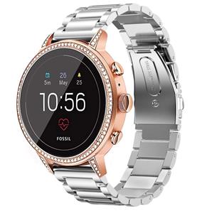 Strap-it Fossil Gen 4 Venture (HR) stalen band (zilver)