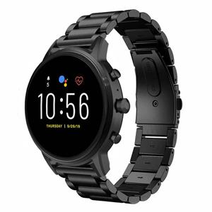 Strap-it Fossil Gen 4 Explorist (HR) stalen band (zwart)