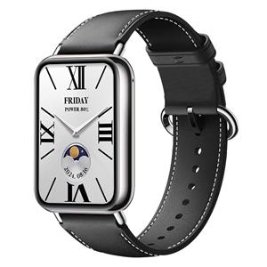 Strap-it Redmi Watch 4 leren bandje (zwart)