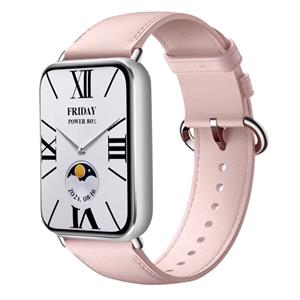 Strap-it Redmi Watch 4 leren bandje (roze)