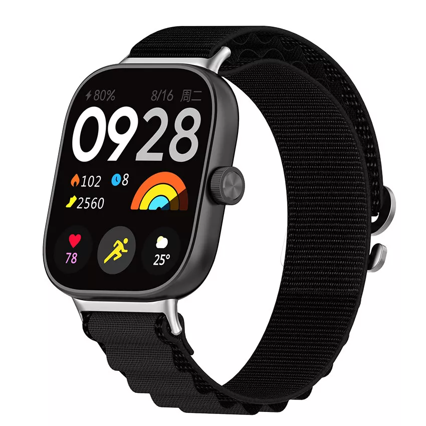 Strap-it Xiaomi Smart Band 8 Pro Alpine nylon bandje (zwart)