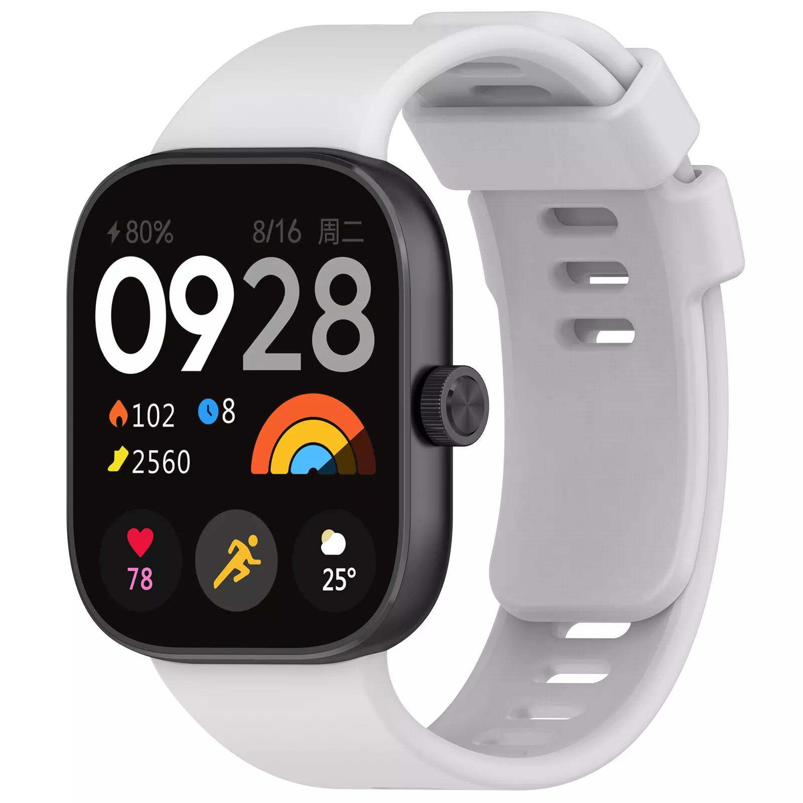 Strap-it Xiaomi Smart Band 8 Pro siliconen bandje (lichtgrijs)