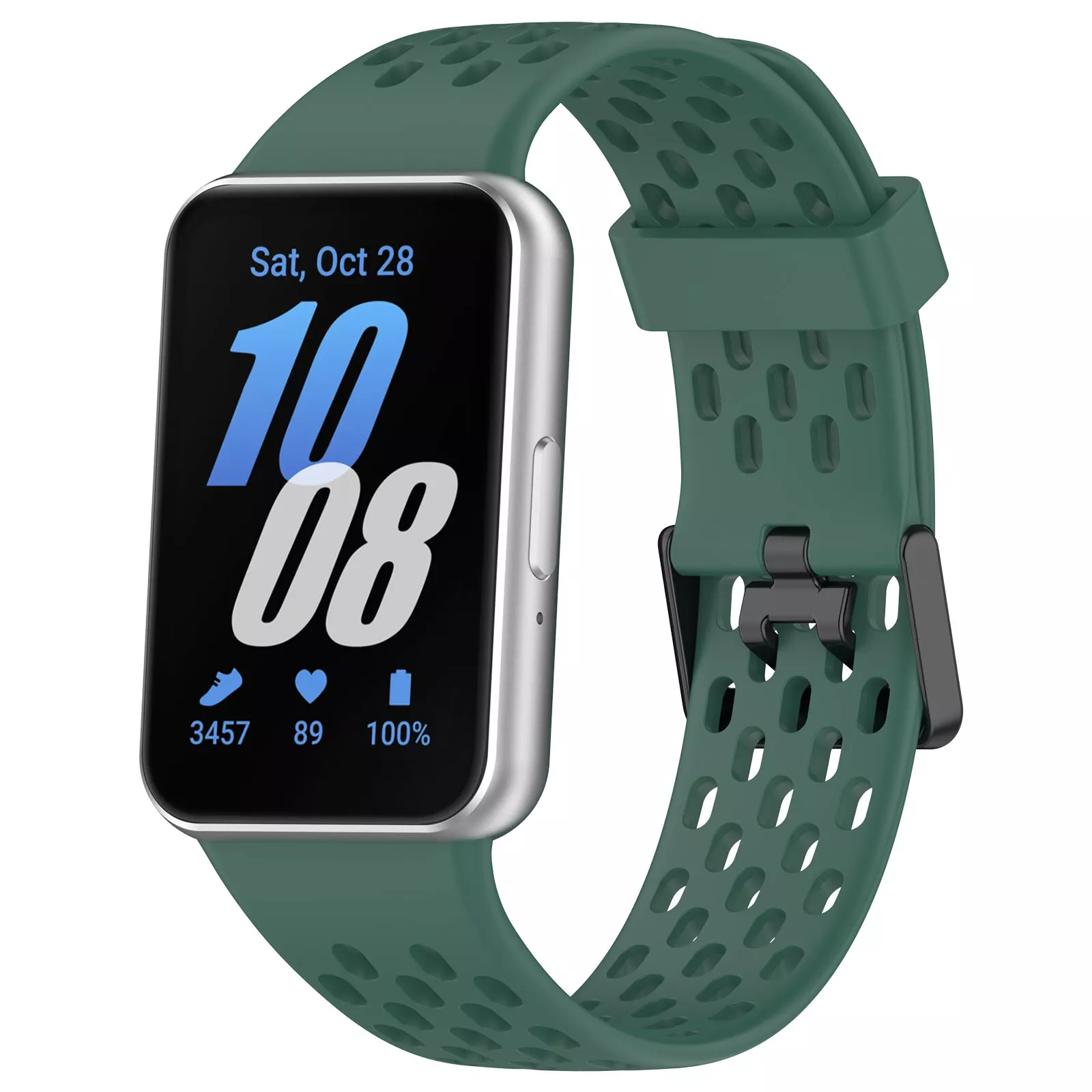 Strap-it Samsung Galaxy Fit 3 ademend siliconen bandje (groen)