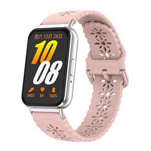 Strap-it Samsung Galaxy Fit 3 siliconen bandje met patroon (roze)