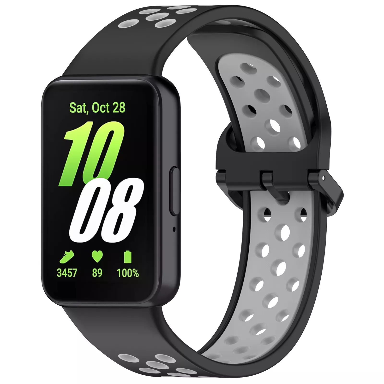 Strap-it Samsung Galaxy Fit 3 sport bandje (zwart/grijs)