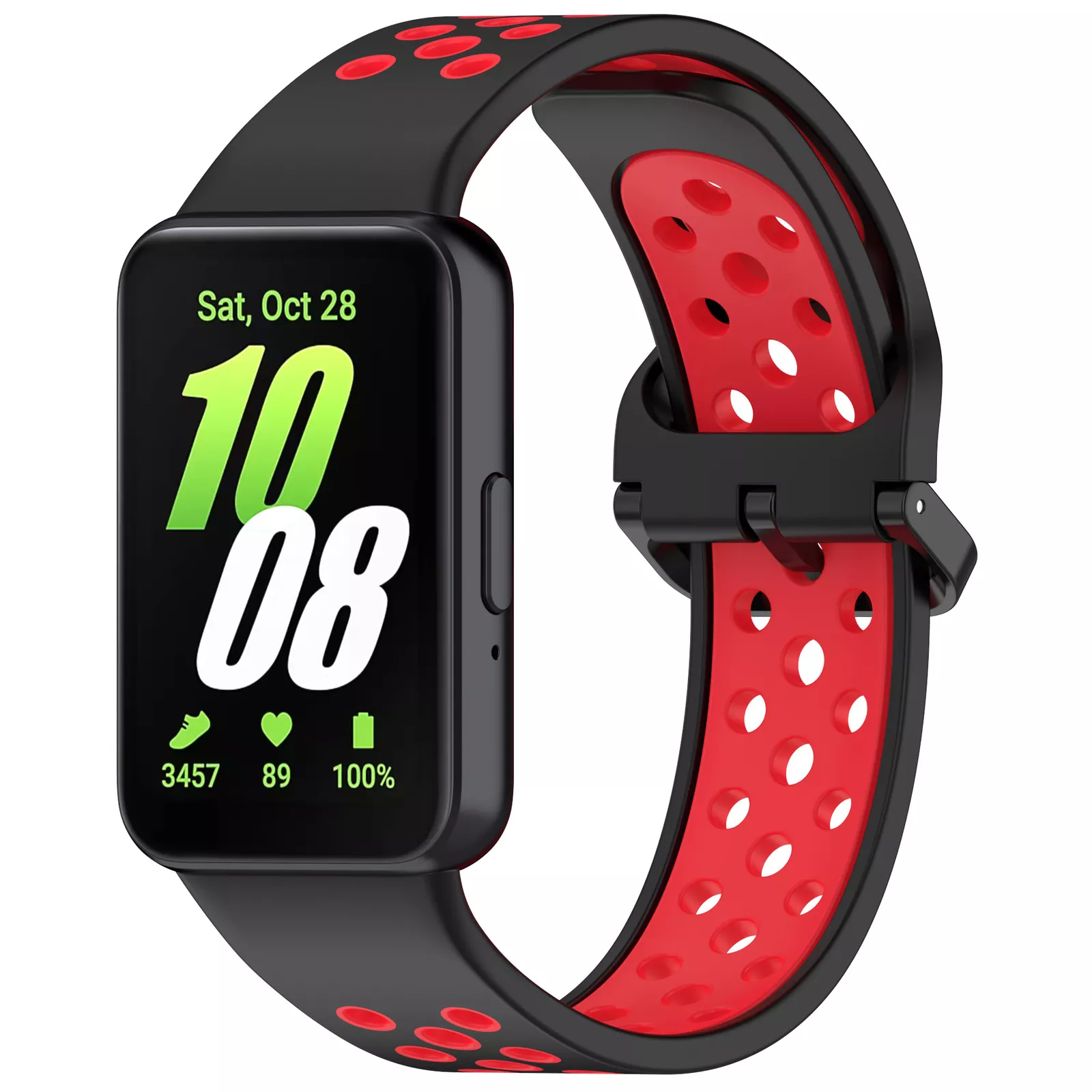 Strap-it Samsung Galaxy Fit 3 sport bandje (zwart/rood)