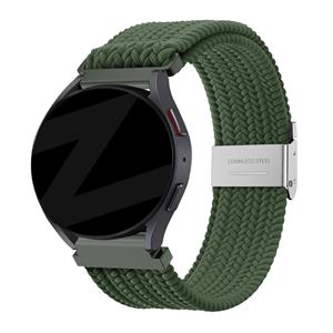 Bandz Amazfit Active 2 gevlochten nylon band (olijfgroen)