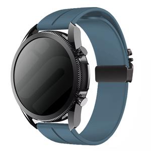 Strap-it Huawei Watch GT 3 Pro 46mm siliconen band met P-buckle (grijsblauw)