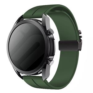 Strap-it Samsung Galaxy Watch 6 - 44mm siliconen band met P-buckle (groen)