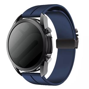 Strap-it Samsung Galaxy Watch 46mm siliconen band met P-buckle (donkerblauw)