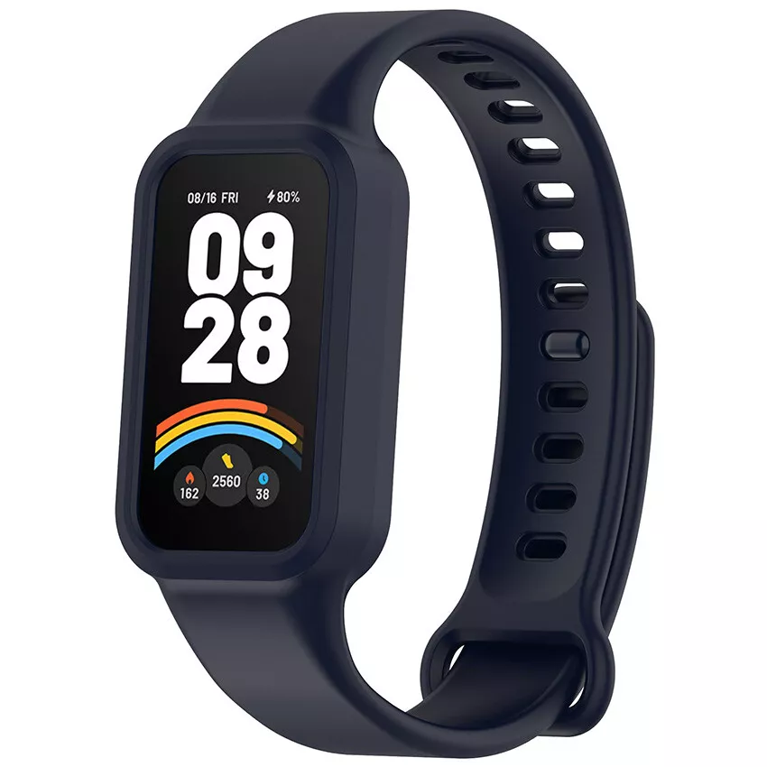 Strap-it Xiaomi Smart Band 9 Active siliconen bandje (donkerblauw)