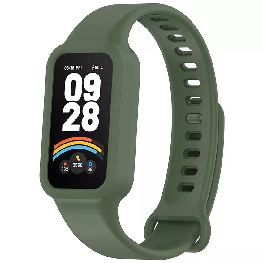 Strap-it Xiaomi Smart Band 9 Active siliconen bandje (donkergroen)
