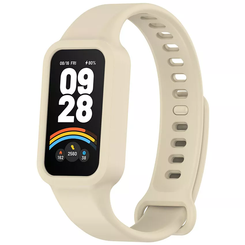Strap-it Xiaomi Smart Band 9 Active siliconen bandje (beige)