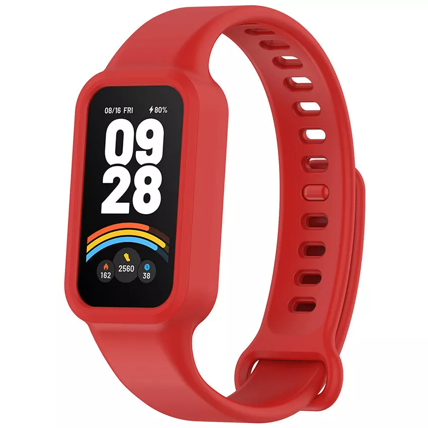 Strap-it Xiaomi Smart Band 9 Active siliconen bandje (rood)