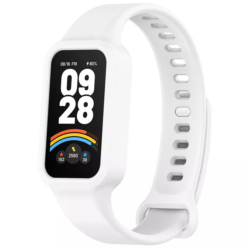 Strap-it Xiaomi Smart Band 9 Active siliconen bandje (wit)