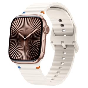 Strap-it Apple Watch Wave siliconen bandje (sterrenlicht)