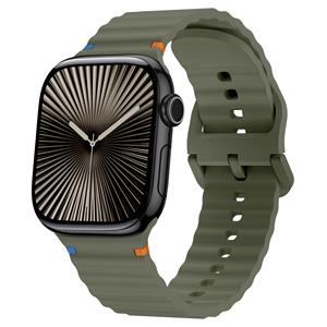 Strap-it Apple Watch Wave siliconen bandje (donkergroen)