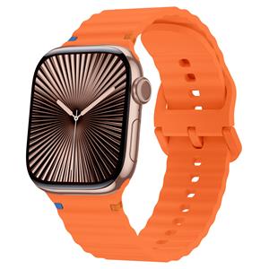 Strap-it Apple Watch Wave siliconen bandje (oranje)