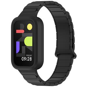 Strap-it Xiaomi Smart Band 9 Active magnetisch siliconen bandje (zwart)