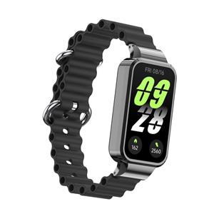 Strap-it Xiaomi Smart Band 9 Active Ocean siliconen bandje (zwart)
