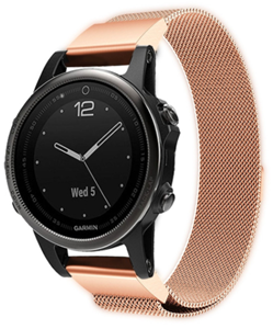 Strap-it Garmin Instinct E - 40mm Milanese band (rosé goud)