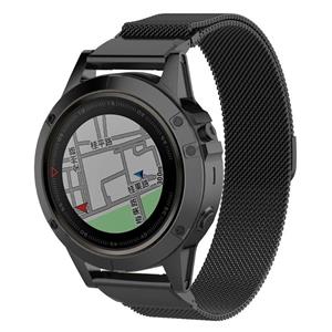 Strap-it Garmin Instinct 3 - 50mm Milanese band (zwart)