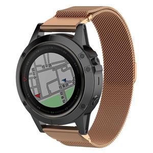 Strap-it Garmin Instinct 3 - 50mm Milanese band (rosé goud)