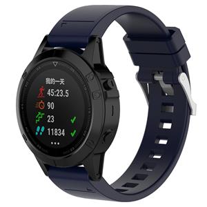 Strap-it Garmin Instinct 3 - 45mm glossy silicone band (donkerblauw)