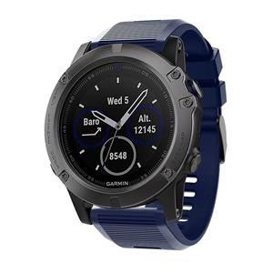 Strap-it Garmin Instinct 3 - 50mm siliconen bandje (donkerblauw)