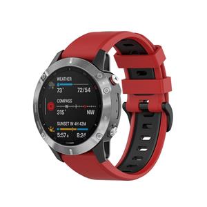 Strap-it Garmin Instinct 3 - 50mm sport gesp band (rood/zwart)