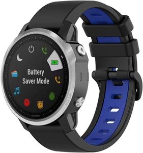 Strap-it Garmin Instinct E - 40mm sport gesp band (zwart/blauw)