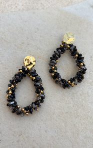 The Musthaves Elegant Beads Oorbellen Gold Black